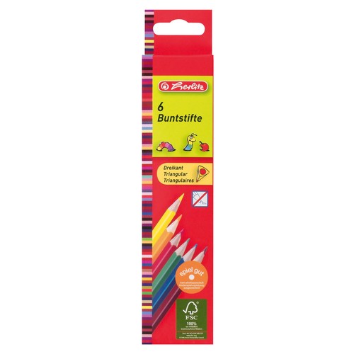 Herlitz dreikant buntstifte - 6, dreikant-buntstifte