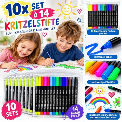 10x 14er buntstifte filzstifte - buntstifte,