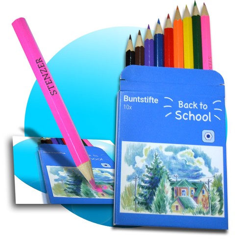 10x mini buntstifte set - buntstifte,