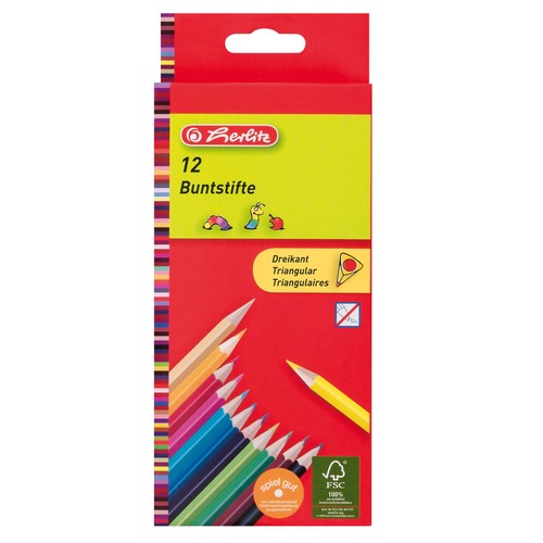 Herlitz dreikant buntstifte - 12, dreikant-buntstifte